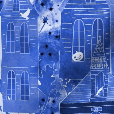 Whimsigothic Wallpaper by kedoki  - White on Blue Toile