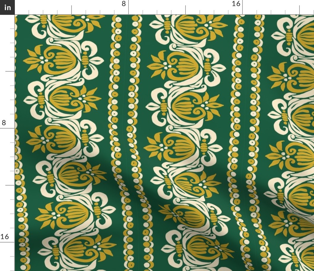 Funky Flur De Leis - Green & Gold