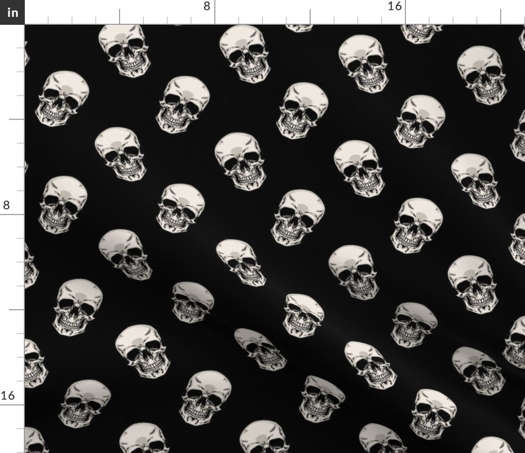 Skulls Skulls Skulls on black. 