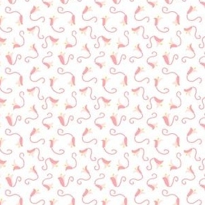 Tulipana Mini Floral –  Pink on White - 1.5 inch x 1.75 inch Repeat