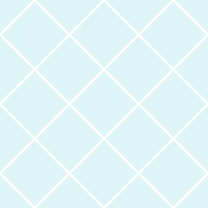 Aqua Lattice in Light Aquamarine and White  - Large - Mint Baby Nursery, Diamond Grid, Simple Trellis