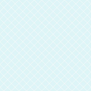 Aqua Lattice in Light Aquamarine and White  - Small - Mint Baby Nursery, Diamond Grid, Simple Trellis