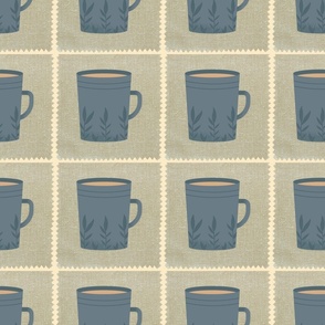 Cottagecore mug on hessian tile / medium