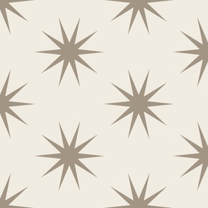 stars - creamy white_khaki brown - simple geometric