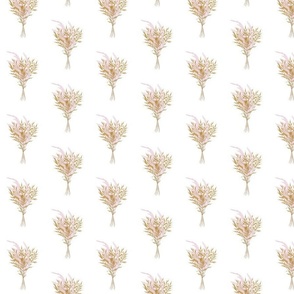 Grass bloom bouquet print on white background small