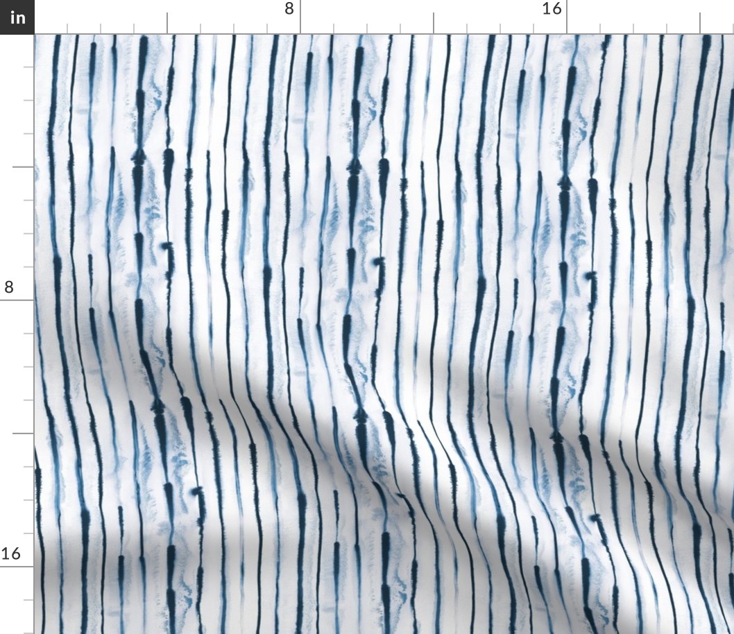 Coastal ink stripes - Blue Navy white - Small