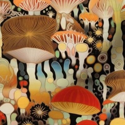 gustav klimt inspired mushroom abundance