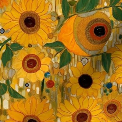 sunflower garden inspired by gustav klimt