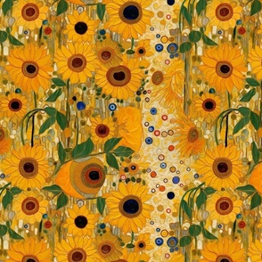 sunflower garden inspired by gustav klimt