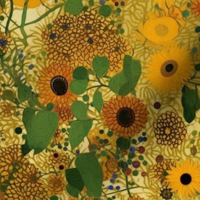 gustav klimt inspired sunflower garden
