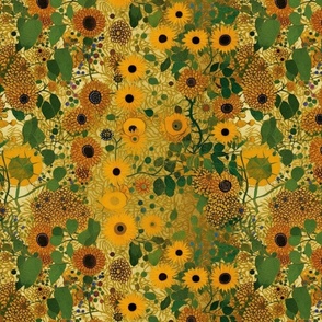 gustav klimt inspired sunflower garden