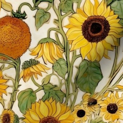 sunflower abundance inspired by gustav klimt