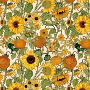 sunflower abundance inspired by gustav klimt