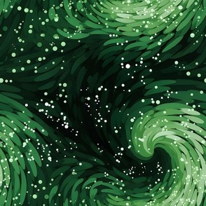Green Swirls & Dots