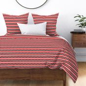 checkerboard stripe black white and red on light gray