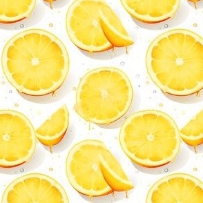 Lemon Slices on White