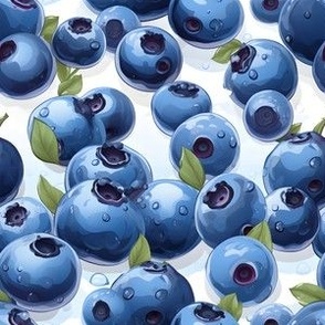 Blueberries on White