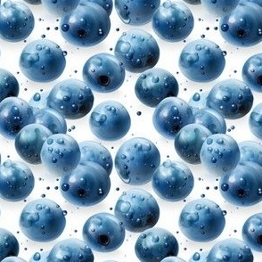 Blueberries on White