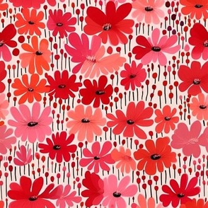 Pink & Red Floral - Wildflowers