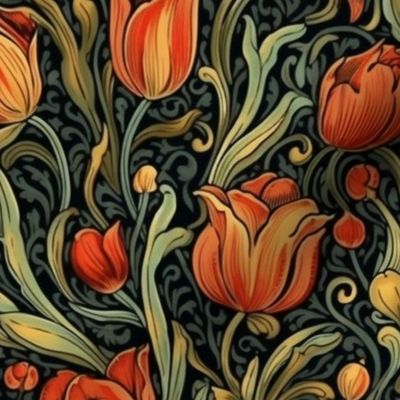 tulips a la gustav klimt