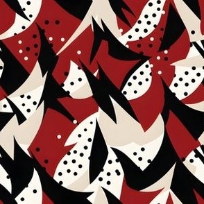 Black, Red & White Abstract