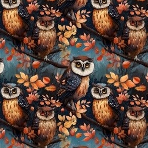 Owls on Tree Branches