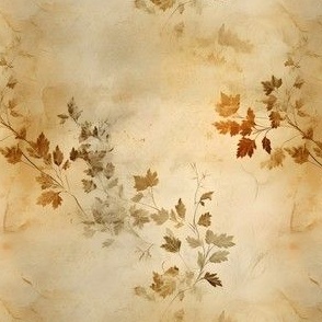 Faded Leaves on Aged Paper