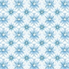 Light Blue Flowers on White
