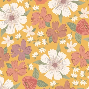 Sweet Escape Floral, Mustard Autumn-JUMBO