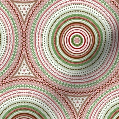 Bohemian Psychedelic Groovy Funky Ornamental Festive Christmas Kaleidoscope Pattern Abstract Digital Art