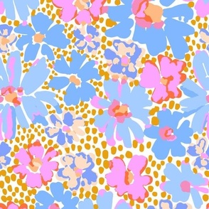 Abstract Kati Floral - Yellow Dots - Medium