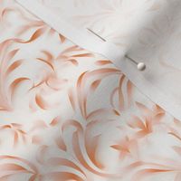 Orange Ombre Damask on White