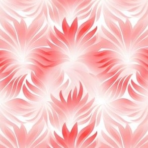 Pink Ombre Leaves on White