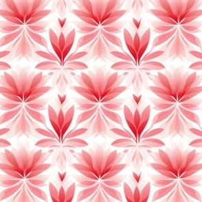 Red & Pink Floral Motifs on White