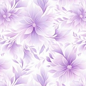 Purple Flowers on White 