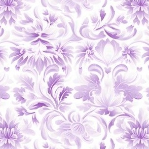 Purple Floral on White