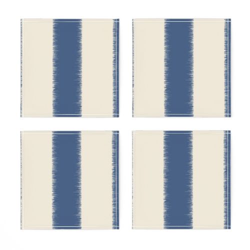 M - Vertical ikat stripes preppy aesthetic white and blue