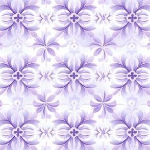 Purple Flower Motifs on White