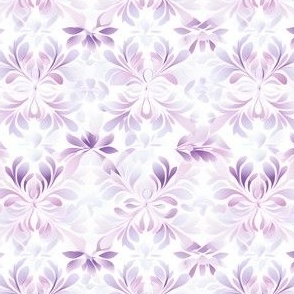 Purple Ombré Motifs on White