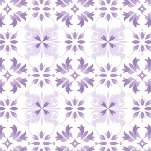 Purple Motifs on White
