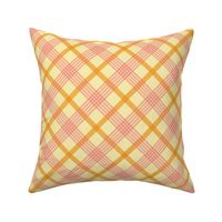 Pink on Yellow Diagonal Plaid - Extra Large Scale