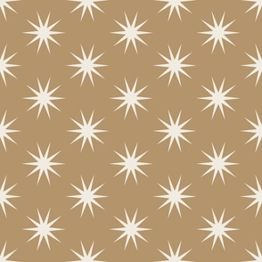 medium scale // stars - creamy white_ lion gold mustard 02 - simple geometric