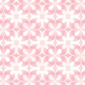 Light Pink Floral Motifs on White