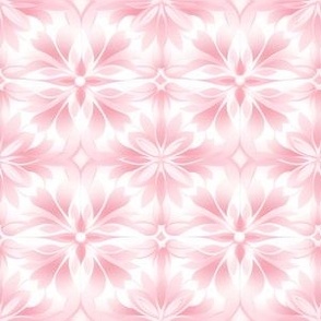 Pink Floral Motifs on White