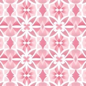 Pink & White Geometric Print
