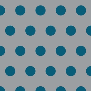Dots Oversized - Teal on Blue