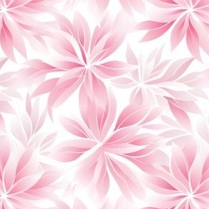 Pink Flowers on White