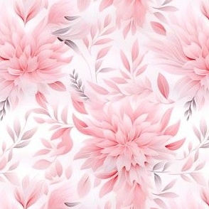 Delicate Pink Flowers on White