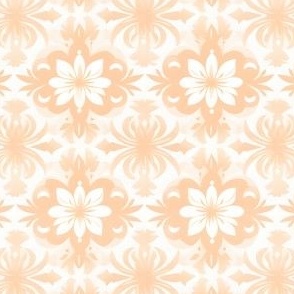 Light Orange & White Flower Motifs