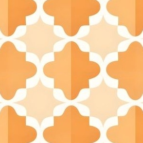 Orange & White Geometric Print